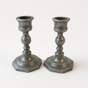 Vintage Canton Casting Stitesmetal Mini Pewter Candlesticks – Set of 2